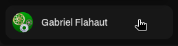 Bouton d'accès au menu contextuel en bas à gauche de la page
